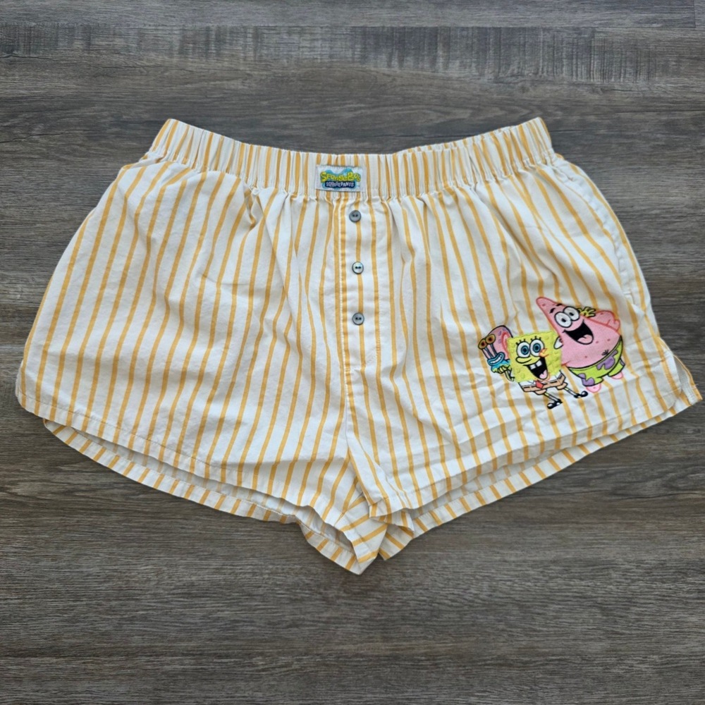 Nickelodeon Yellow SpongeBob SquarePants Pajama Shorts Women Medium Excellent